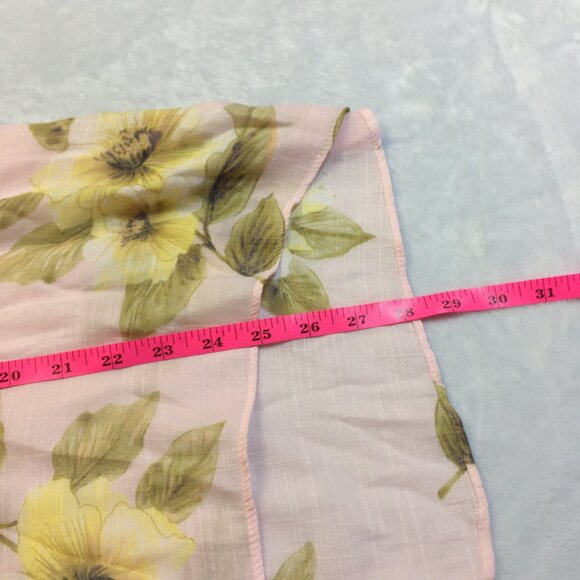 LC Lauren Conrad Blouse Tunic Top XL Womans Pink Yellow Floral Long Bell Sleeve - Picture 10 of 15